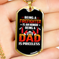 Being Dad Is Priceless Firefighter Gift Stainless Steel or 18k Gold Dog Tag 24" Chain-Express Your Love Gifts