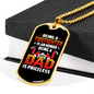 Being Dad Is Priceless Firefighter Gift Stainless Steel or 18k Gold Dog Tag 24" Chain-Express Your Love Gifts