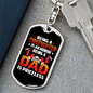 Being Dad Is Priceless Firefighter Keychain Stainless Steel or 18k Gold Dog Tag Keyring-Express Your Love Gifts