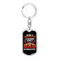 Being Dad Is Priceless Firefighter Keychain Stainless Steel or 18k Gold Dog Tag Keyring-Express Your Love Gifts