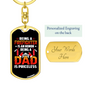Being Dad Is Priceless Firefighter Keychain Stainless Steel or 18k Gold Dog Tag Keyring-Express Your Love Gifts