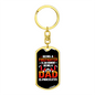 Being Dad Is Priceless Firefighter Keychain Stainless Steel or 18k Gold Dog Tag Keyring-Express Your Love Gifts