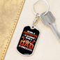 Being Dad Is Priceless Firefighter Keychain Stainless Steel or 18k Gold Dog Tag Keyring-Express Your Love Gifts
