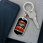 Being Dad Is Priceless Firefighter Keychain Stainless Steel or 18k Gold Dog Tag Keyring-Express Your Love Gifts