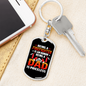 Being Dad Is Priceless Firefighter Keychain Stainless Steel or 18k Gold Dog Tag Keyring-Express Your Love Gifts