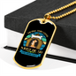 Being This Cute Blue Necklace Stainless Steel or 18k Gold Dog Tag 24" Chain-Express Your Love Gifts