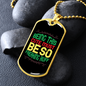 Being This Cute Green Necklace Stainless Steel or 18k Gold Dog Tag 24" Chain-Express Your Love Gifts