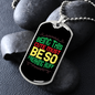 Being This Cute Green Necklace Stainless Steel or 18k Gold Dog Tag 24" Chain-Express Your Love Gifts