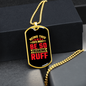 Being This Cute Plain Red Necklace Stainless Steel or 18k Gold Dog Tag 24" Chain-Express Your Love Gifts