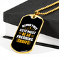 Being This Cute Plain White Necklace Stainless Steel or 18k Gold Dog Tag 24" Chain-Express Your Love Gifts