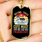 Being This Cute Siberian Husky Necklace Stainless Steel or 18k Gold Dog Tag 24" Chain-Express Your Love Gifts