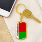 Belarus Flag Keychain Dog Tag Stainless Steel or 18k Gold-Express Your Love Gifts