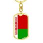 Belarus Flag Keychain Dog Tag Stainless Steel or 18k Gold-Express Your Love Gifts