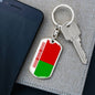 Belarus Flag Keychain Dog Tag Stainless Steel or 18k Gold-Express Your Love Gifts