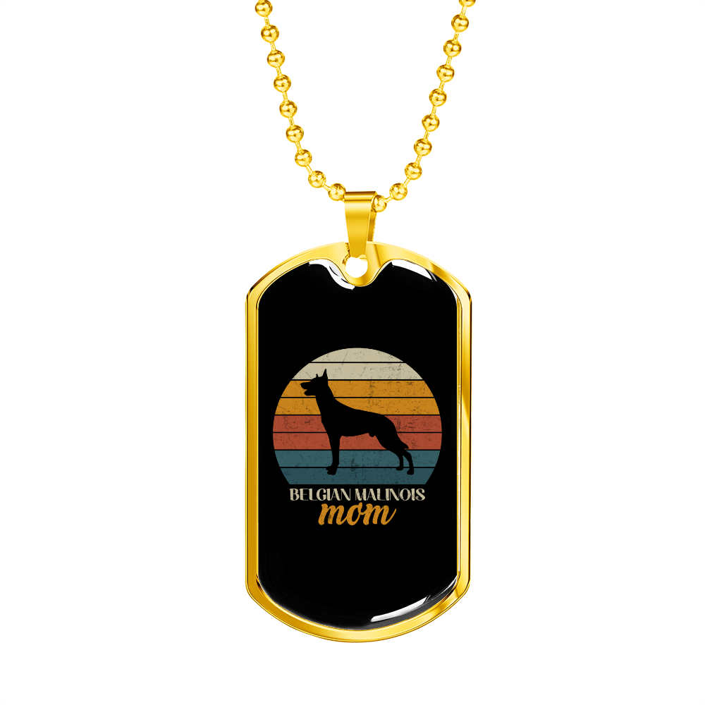 Belgian Malinois Mom Necklace Stainless Steel or 18k Gold Dog Tag 24" Chain-Express Your Love Gifts