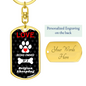 Belgian Sheepdog Keychain Stainless Steel or 18k Gold Dog Tag Keyring-Express Your Love Gifts