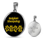Belgian Sheepdog Mama Circle Necklace Stainless Steel or 18k Gold 18-22" Dog Owner Lover-Express Your Love Gifts