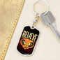 Believe Dog Tag Pendant Keychain Stainless Steel or 18k Gold-Express Your Love Gifts