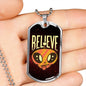 Believe Necklace UFO Alien Fan Gift Stainless Steel or 18k Gold Dog Tag 24" Chain-Express Your Love Gifts