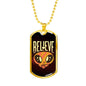 Believe Necklace UFO Alien Fan Gift Stainless Steel or 18k Gold Dog Tag 24" Chain-Express Your Love Gifts