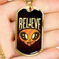 Believe Necklace UFO Alien Fan Gift Stainless Steel or 18k Gold Dog Tag 24" Chain-Express Your Love Gifts