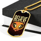 Believe Necklace UFO Alien Fan Gift Stainless Steel or 18k Gold Dog Tag 24" Chain-Express Your Love Gifts