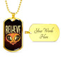 Believe Necklace UFO Alien Fan Gift Stainless Steel or 18k Gold Dog Tag 24" Chain-Express Your Love Gifts