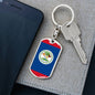 Belize Flag Keychain Dog Tag Stainless Steel or 18k Gold-Express Your Love Gifts