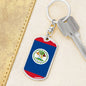 Belize Flag Keychain Dog Tag Stainless Steel or 18k Gold-Express Your Love Gifts
