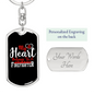 Belongs To A Firefighter Keychain Stainless Steel or 18k Gold Dog Tag Keyring-Express Your Love Gifts