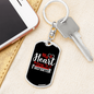 Belongs To A Firefighter Keychain Stainless Steel or 18k Gold Dog Tag Keyring-Express Your Love Gifts