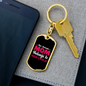 Belongs to Her Child Mom Keychain Stainless Steel or 18k Gold Dog Tag Keyring-Express Your Love Gifts