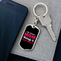 Belongs to Her Child Mom Keychain Stainless Steel or 18k Gold Dog Tag Keyring-Express Your Love Gifts