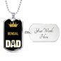 Bengal Cat Dad Necklace Stainless Steel or 18k Gold Dog Tag 24" Chain-Express Your Love Gifts