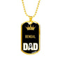 Bengal Cat Dad Necklace Stainless Steel or 18k Gold Dog Tag 24" Chain-Express Your Love Gifts
