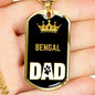 Bengal Cat Dad Necklace Stainless Steel or 18k Gold Dog Tag 24" Chain-Express Your Love Gifts