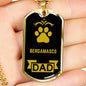 Bergamasco Dad Dog Necklace Stainless Steel or 18k Gold Dog Tag W 24" Dog Owner Lover-Express Your Love Gifts