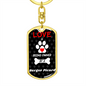Berger Picard Keychain Stainless Steel or 18k Gold Dog Tag Keyring-Express Your Love Gifts