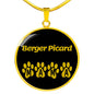 Berger Picard Mama Circle Necklace Stainless Steel or 18k Gold 18-22" Dog Owner Lover-Express Your Love Gifts