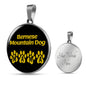 Bernese Mountain Dog Mama Circle Necklace Stainless Steel or 18k Gold 18-22" Dog Owner Lover-Express Your Love Gifts