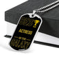 Best Actress In The Galaxy Necklace Stainless Steel or 18k Gold Dog Tag w 24"-Express Your Love Gifts