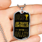 Best Air Traffic Controller In The Galaxy Necklace Stainless Steel or 18k Gold Dog Tag w 24"-Express Your Love Gifts