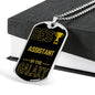 Best Assistant In The Galaxy Necklace Stainless Steel or 18k Gold Dog Tag w 24"-Express Your Love Gifts