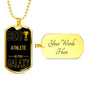 Best Athlete In The Galaxy Necklace Stainless Steel or 18k Gold Dog Tag w 24"-Express Your Love Gifts