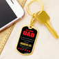 Best Bonus Dad Keychain Stainless Steel or 18k Gold Dog Tag Keyring-Express Your Love Gifts