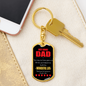 Best Bonus Dad Keychain Stainless Steel or 18k Gold Dog Tag Keyring-Express Your Love Gifts