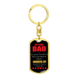 Best Bonus Dad Keychain Stainless Steel or 18k Gold Dog Tag Keyring-Express Your Love Gifts