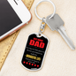 Best Bonus Dad Keychain Stainless Steel or 18k Gold Dog Tag Keyring-Express Your Love Gifts