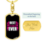 Best Bonus Mom Ever White Pink Keychain Stainless Steel or 18k Gold Dog Tag Keyring-Express Your Love Gifts