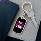 Best Bonus Mom Ever White Pink Keychain Stainless Steel or 18k Gold Dog Tag Keyring-Express Your Love Gifts
